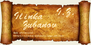 Ilinka Zubanov vizit kartica